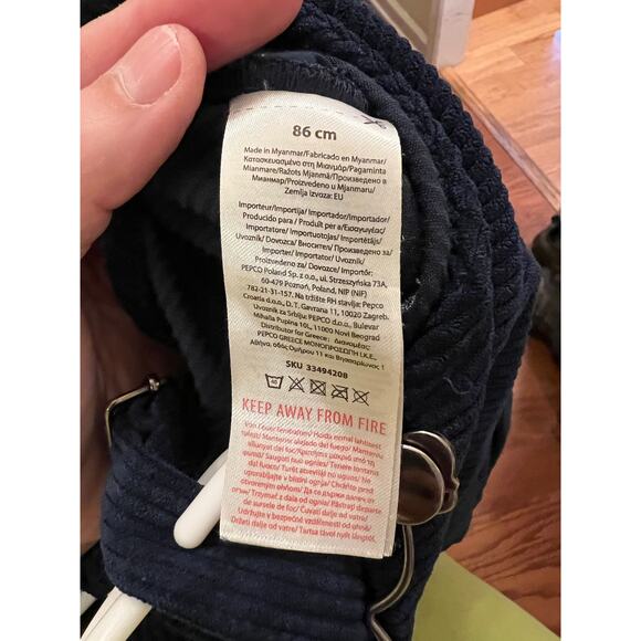 Navy Corduroy Baby Overalls 12-18M Cosy Time So Cute Brand - Picture 4 of 6